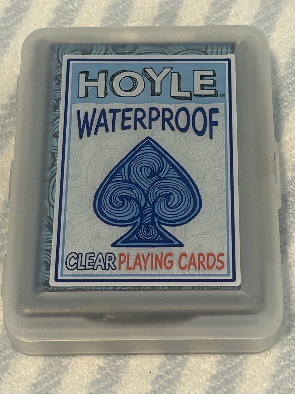 Hoyle Waterproof Clear Playing Cards Transparent Plastic Deck w/ Case